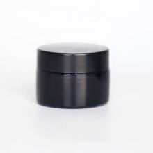 Wholesale cosmetic food packaging amber black glass cream jar with white black lid